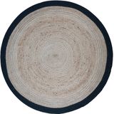 Vloerkleed Jute Rond Naturel/Zwart ø120 cm