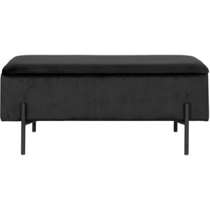 Watford Bench - Bench In Black Velvet With Storage Hn1207