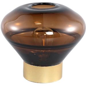 PTMD Tafellamp Akahi - 21x21x18 cm - Glas - Bruin