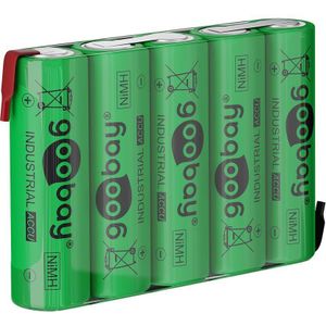 Goobay 5x AA (Mignon) - 2100 mAh - soldeertag (Z), nikkel-metaalhydride batterij (NiMH), 6 V