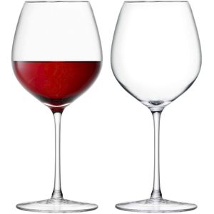 L.S.A. - Wine Wijnglas Rood 400 ml Set van 2 Stuks - Transparant / Glas