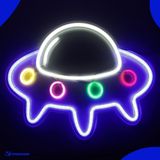 Neon Lamp - Ufo - Incl. Ophanghaakjes - Neon Sign - 32 x 40 cm