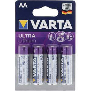 Varta Ultra Lithium Mignon AA, Varta Lithium batterijen, 6106, 1.5V, blister van 4