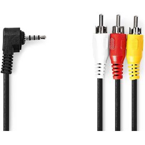 3,5 mm AV-Kabel | 3,5 mm AV Male - 3x RCA Male | 1,0 m | Zwart Nedis