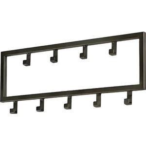 TOJ Wandkapstok Met 9 Haken - Muur / Wand Kapstok - Design Muurkapstok - 50CM - RVS - Mat Zwart