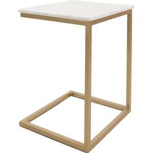 Home67 Laptoptafel Mitch Marmer - Wit/Goud