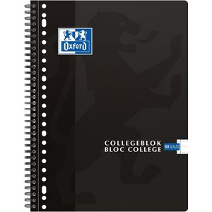Oxford School collegeblok, ft A4+, 160 bladzijden, 23 gaats, kantlijn, gelijnd, zwart