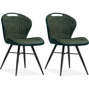 MX Sofa Eetkamerstoel Splash luxor - kleur: Moss (set van 2 stoelen)