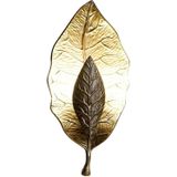 Muurlamp DKD Home Decor 21 x 10 x 46 cm Aluminium Brons 220 V 50 W Blad van een plant