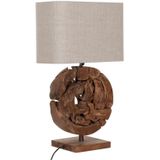 MUST Living Table lamp " all around the world ",70x35x25 cm, linen natural shade