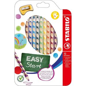 STABILO EASYstart kleurpotlood, linkshandig, etui van 12 stuks, assorti