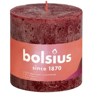 Bolsius - Rustiek Shine stompkaars 100/100 Velvet Red