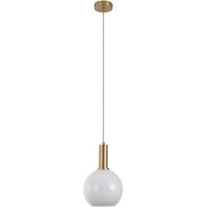 House Nordic Chelsea Hanglamp - Bol - Wit Glas & Messing