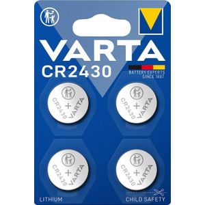 Varta batterij lithium, knoopcel, CR2430, 3V elektronica, retailblister (4-pack)