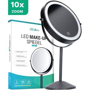 Mirlux Make Up Spiegel met LED Verlichting - 10X Vergroting - Zwart