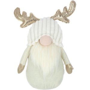 J-Line figuur Kabouter Gewei - textiel - beige - small