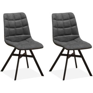 MX Sofa Eetkamerstoel Nynke - Antraciet (set van 2 stoelen)