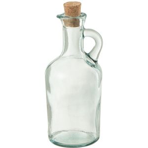 J-Line Tuit Rond karaf - decanteerkaraf + stop - glas & kurk - transparant & groen - woonaccessoires