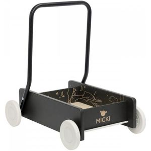 Micki Premium houten loopwagen (zwart)