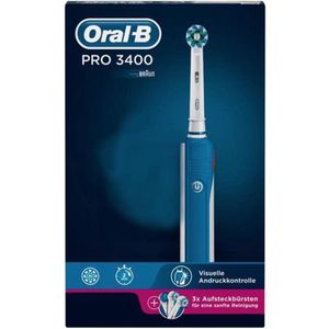 Oral-B PRO 3000 - Elektrische tandenborstel - 3D-reinigingsactie met poetsdruksensor - Blauw (2 stuks)