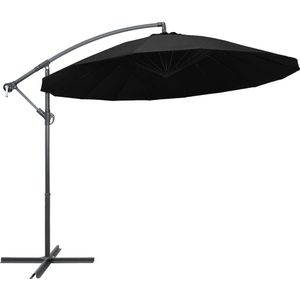 Zweefparasol met aluminium paal 3 m zwart