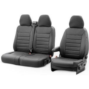Otom - New York Design - Stoelhoezen - Zwart - Kunstleder - Geschikt voor Peugeot Expert III