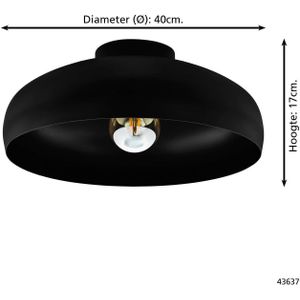 EGLO Mogano Plafondlamp - E27 - Ø 40 cm - Zwart