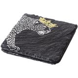 Onderzetters Leopard met gouden kroon - Gegraveerd - Leisteen - Just Slate Company Scotland