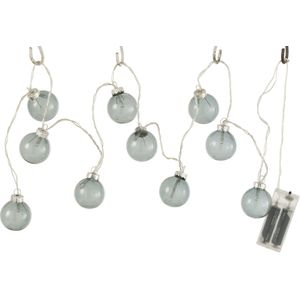 J-Line Slinger 10 Ballen + Effen - glas - donkergrijs - LED lichjtes - tuinverlichting