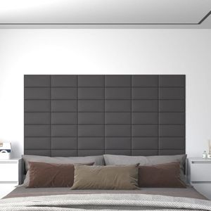 vidaXL-Wandpanelen-12-st-0,54-m²-30x15-cm-kunstleer-grijs
