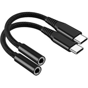 ThunderGold 2x USB C naar 3.5mm Jack Adapter - Audiojack naar USB-C - Audiojack 3.5 - Audio Jack USB