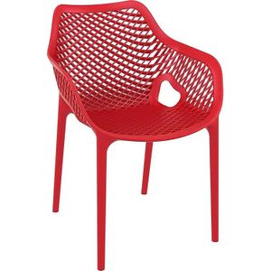 Baratti Stapelbare Tuinstoel Carva – Met Armleuning – Rood