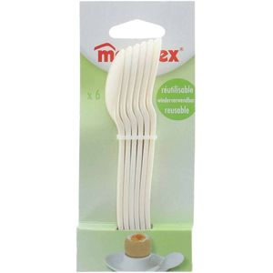 Metaltex Eierlepels 6 Stuks 12,5 X 2,5 Cm Wit