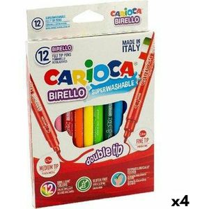 Set Viltstiften Carioca Birello 12 Onderdelen Multicolour Dubbelzijdig (4 Onderdelen)