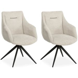 MX Sofa Colin – Eetkamerstoelen – Beige – Set van 2