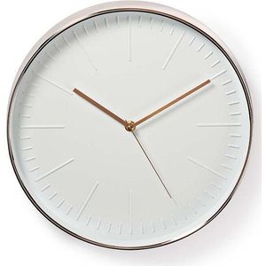 Wandkloks-sDiameter: 300 mms-sKunststofs-sRosé Goud / Wit