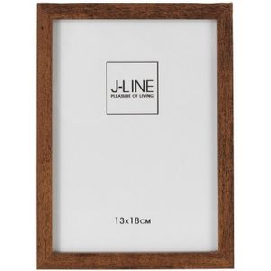 J-Line fotolijst - fotokader Basic - hout - donkerbruin - small - 2 stuks