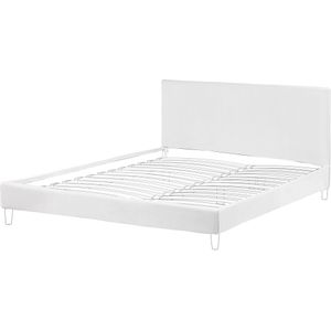 Beliani FITOU - Bekleding bed - Wit - 180 x 200 cm - Fluweel