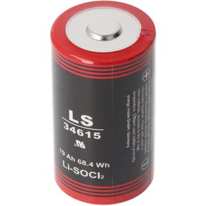 ER34615 lithiumbatterij D mono 3,6 volt 19000 mAh met brede positieve pool min. 0,8 cm, max. 11.5mm