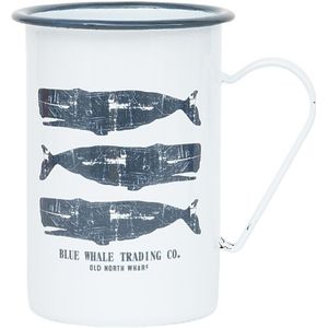 Emaille beker walvis wit 8x11,5 - BATELA