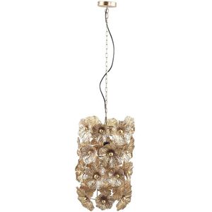 PTMD Julina Ronde Hanglamp Bloem - H73 x Ø36 cm - Metaal - Goud