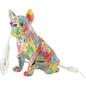 J-Line tafellamp Bulldog Pop-Art - polyresin - mix