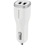 Mobiparts Car Charger Dual USB 12W/2.4A Wit