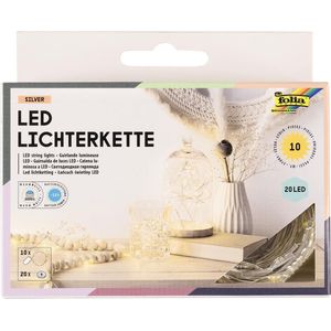 Folia lichtslinger LED, 20 LED's, 2,20 m, op batterijen, pak van 10 stuks