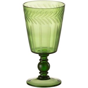 J-Line drinkglas Bladeren - glas - groen - 12 stuks