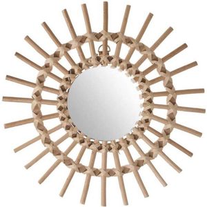 Atmosphera Bamboe Spiegel Rond D30 cm - Rotan Wandspiegel