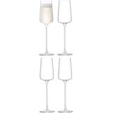 L.S.A. - Metropolitan Champagne Flute 230 ml Set van 4 Stuks - Transparant / Glas