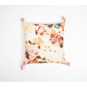 Tasseled Rose garden Velvet Cushion Cover