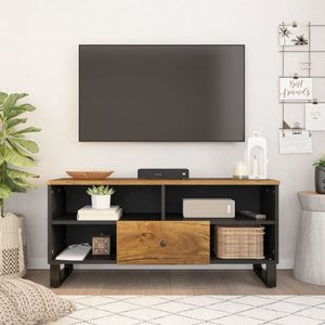VidaXL TV-meubel 100x33x46 cm - Massief Mangohout en Bewerkt Hout