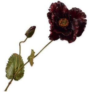 Silk-ka Kunstbloem-Zijden Bloem Klaproos Bordeau-Rood 67 cm Voordeelaanbod Per 2 Stuks